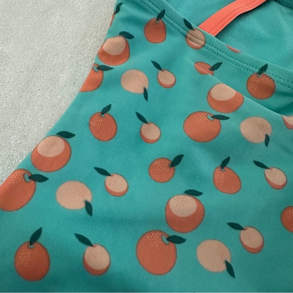 CAT & JACK Toddler Girls “Peaches” Ruffled One Piece Swim Suit - Picture 5 of 8